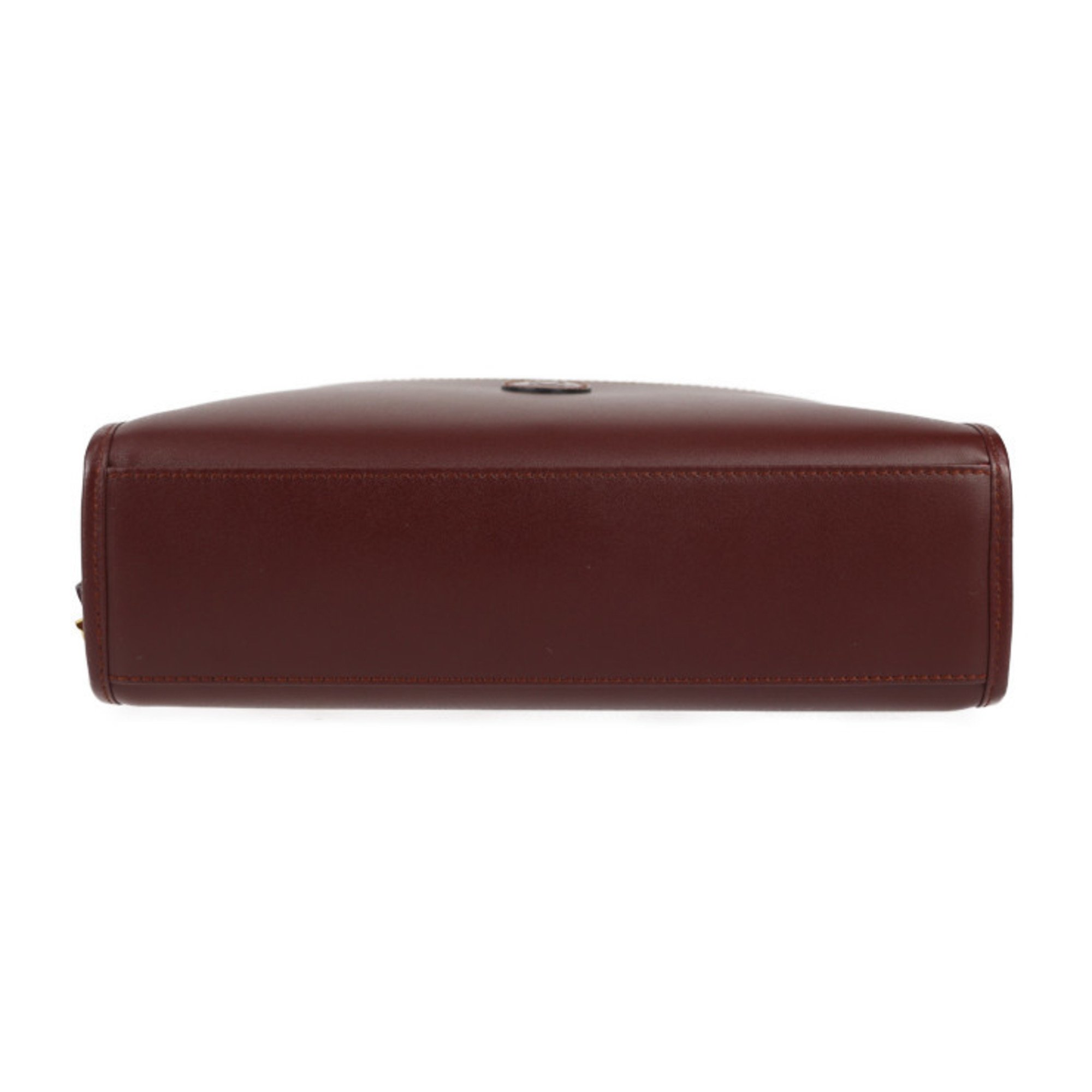 CARTIER Must Line Second Bag L3000042 Leather Bordeaux Clutch