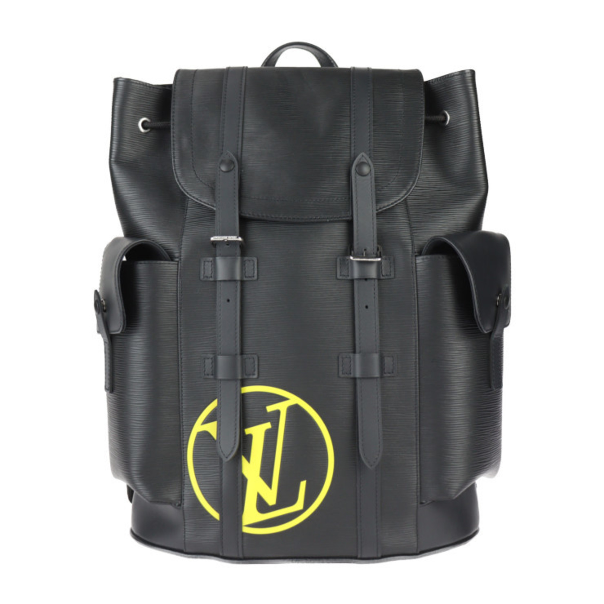 LOUIS VUITTON Louis Vuitton Christopher PM Backpack/Daypack M55138 Epi Leather Black Yellow Backpack