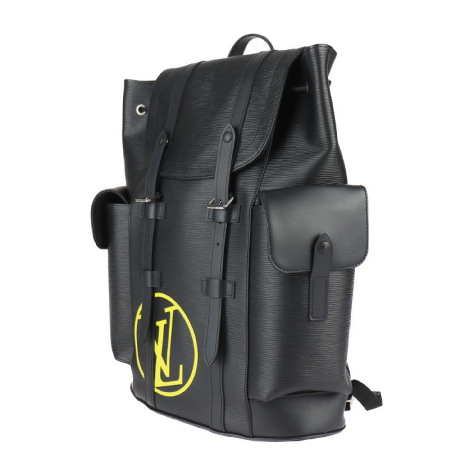 LOUIS VUITTON Louis Vuitton Christopher PM Backpack/Daypack M55138 Epi Leather Black Yellow Backpack