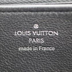 LOUIS VUITTON Louis Vuitton Zippy Wallet Monogram Mahina Long M61867 Calf Leather Black Round