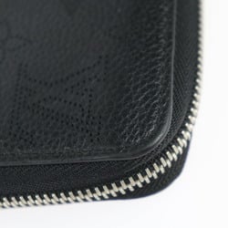 LOUIS VUITTON Louis Vuitton Zippy Wallet Monogram Mahina Long M61867 Calf Leather Black Round