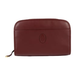 CARTIER Must Line Second Bag L3000042 Leather Bordeaux Clutch