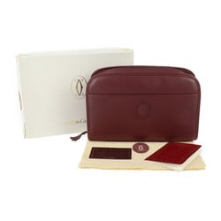 CARTIER Must Line Second Bag L3000042 Leather Bordeaux Clutch