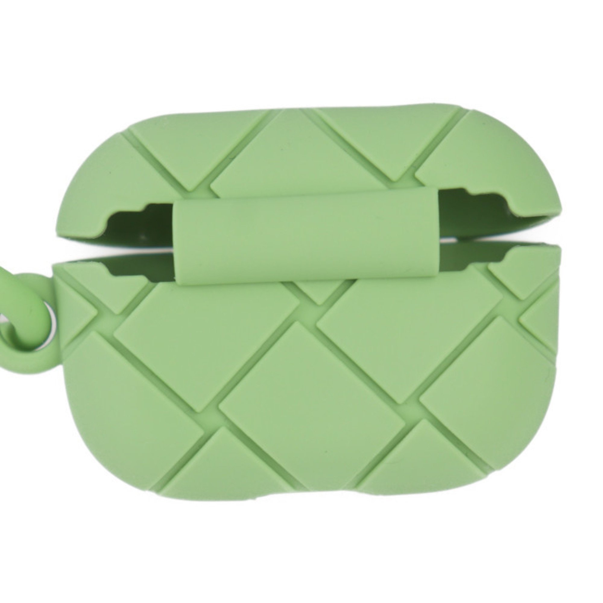 BOTTEGA VENETA Airpods Pro Case, Small Item, 691715, Rubber, Pistachio, Green, with Strap, Earphone Cover