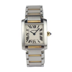 CARTIER Tank Francaise SM Watch W51007Q4 Stainless Steel K18 Yellow Gold Silver Ivory Dial Quartz Combi SS YG