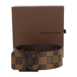 LOUIS VUITTON Louis Vuitton Santur LV Initial Belt M9807V Size 85 34 Damier Canvas Leather Ebene Brown