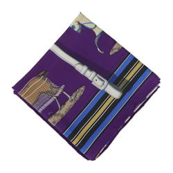 HERMES Editees Par Racehorse Carre 90 Scarf - 100% Silk Purple Multicolor