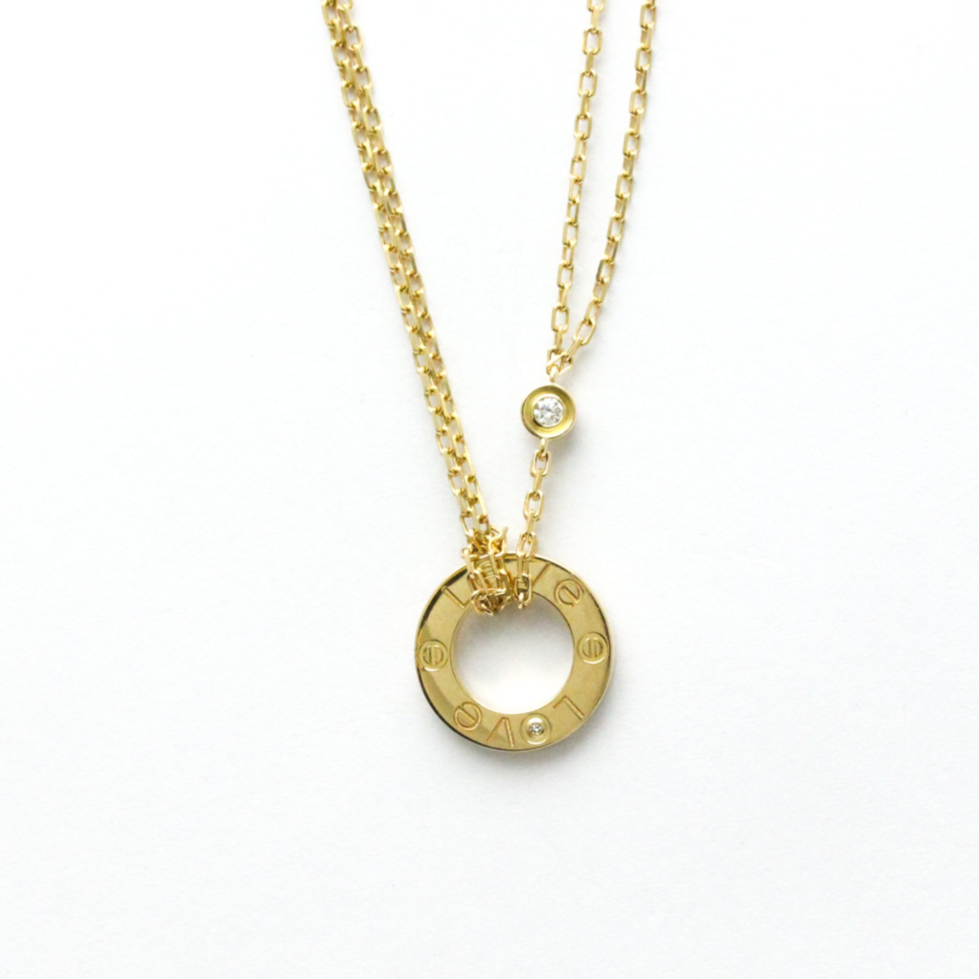 Cartier Love Circle Necklace B7219500 Yellow Gold (18K) Diamond Men,Women Casual Pendant Necklace (Gold)