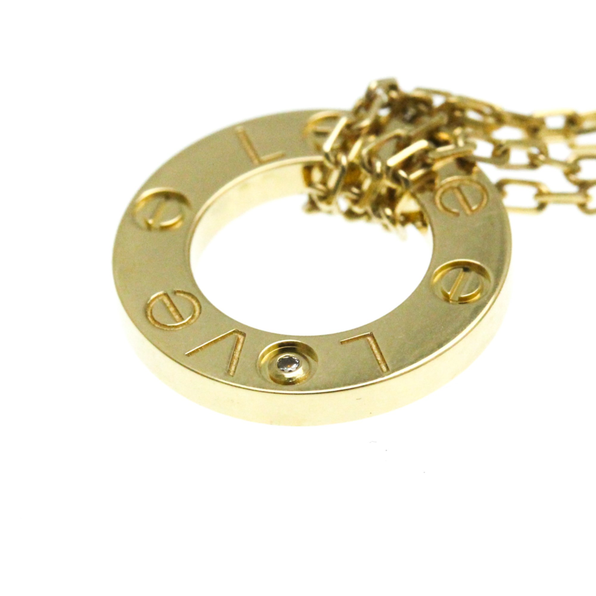 Cartier Love Circle Necklace B7219500 Yellow Gold (18K) Diamond Men,Women Casual Pendant Necklace (Gold)