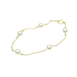 Tasaki Pearl Station Bracelet Yellow Gold (18K) Pearl Charm Bracelet Gold