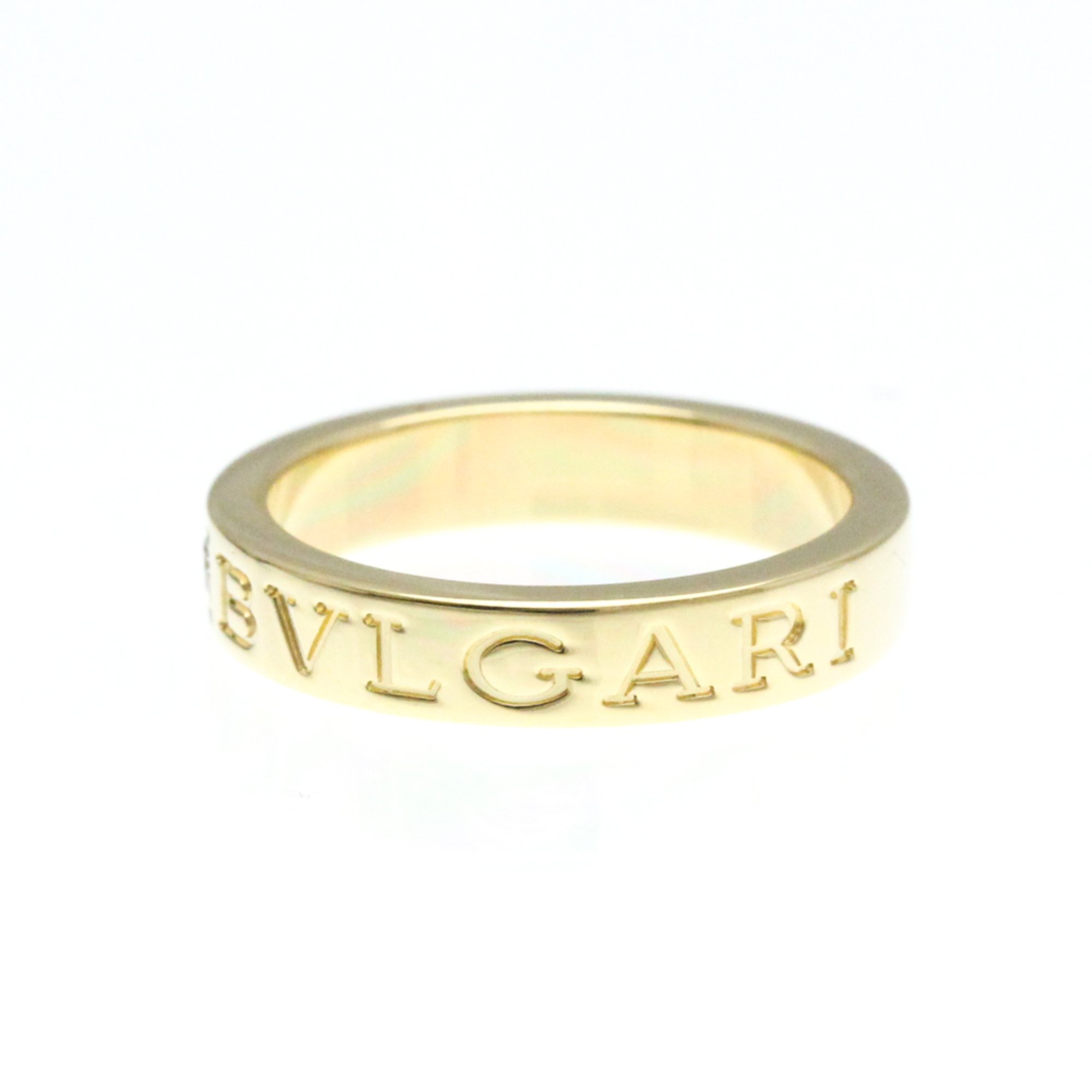 Bvlgari Double Logo Yellow Gold (18K) Fashion Diamond Band Ring Gold