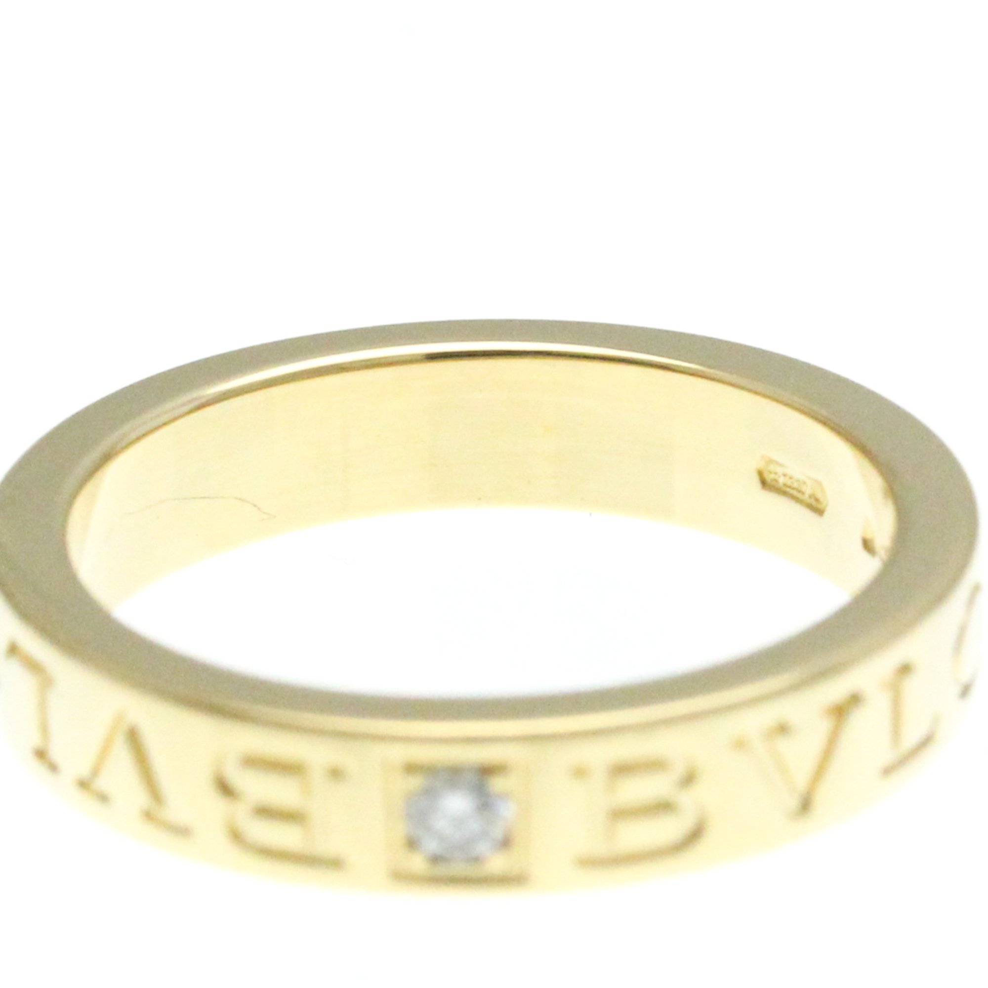 Bvlgari Double Logo Yellow Gold (18K) Fashion Diamond Band Ring Gold