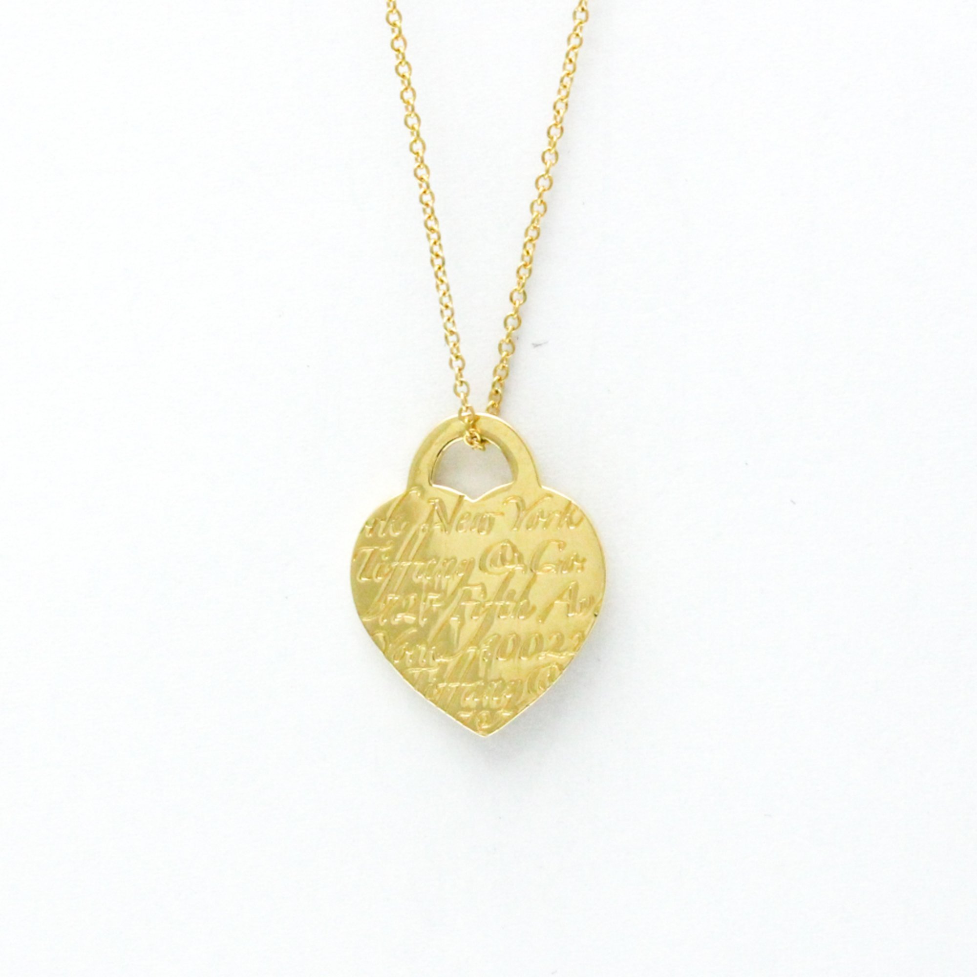 Tiffany Notes Heart Tag Necklace Yellow Gold (18K) Men,Women Fashion Pendant Necklace (Gold)