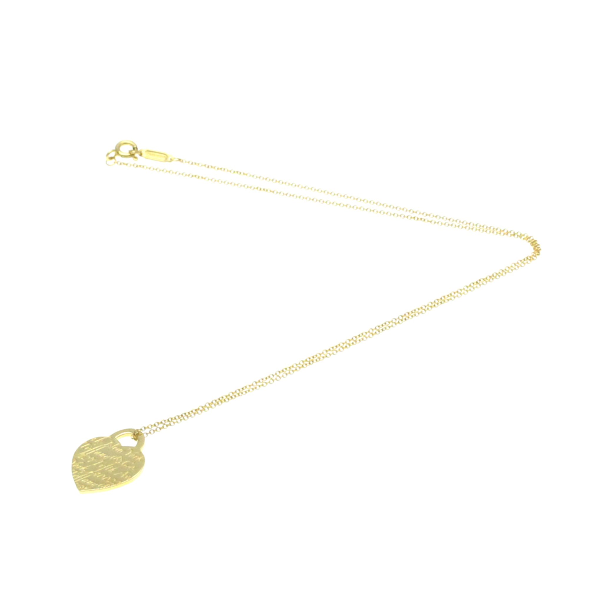 Tiffany Notes Heart Tag Necklace Yellow Gold (18K) Men,Women Fashion Pendant Necklace (Gold)