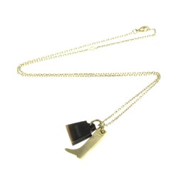 Hermes AMULETTE MAROQUINIER SMALL MODEL H057028FD00 Buffalo Horn,Gold Plating No Stone Women,Men Casual Pendant Necklace (Brown,Gold)