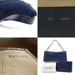 CELINE shoulder bag all soft suede leather navy black beige women's e59495a