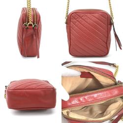 GUCCI Shoulder Bag GG Marmont Leather Red Women's 550155 H30641A