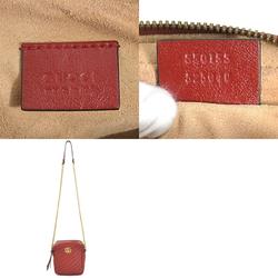 GUCCI Shoulder Bag GG Marmont Leather Red Women's 550155 H30641A