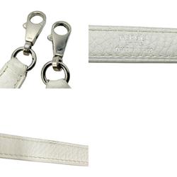 Hermes Shoulder Strap for Kelly and Bolide, Taurillon Clemence, White, Silver, Men's Women's z2723