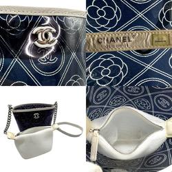 CHANEL Shoulder Bag Camellia Leather Black Women's n0701