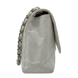 CHANEL Shoulder Bag Matelasse Caviar Skin Leather Off-White Silver Women's z2740