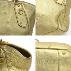 PRADA handbag leather gold ladies e59452j