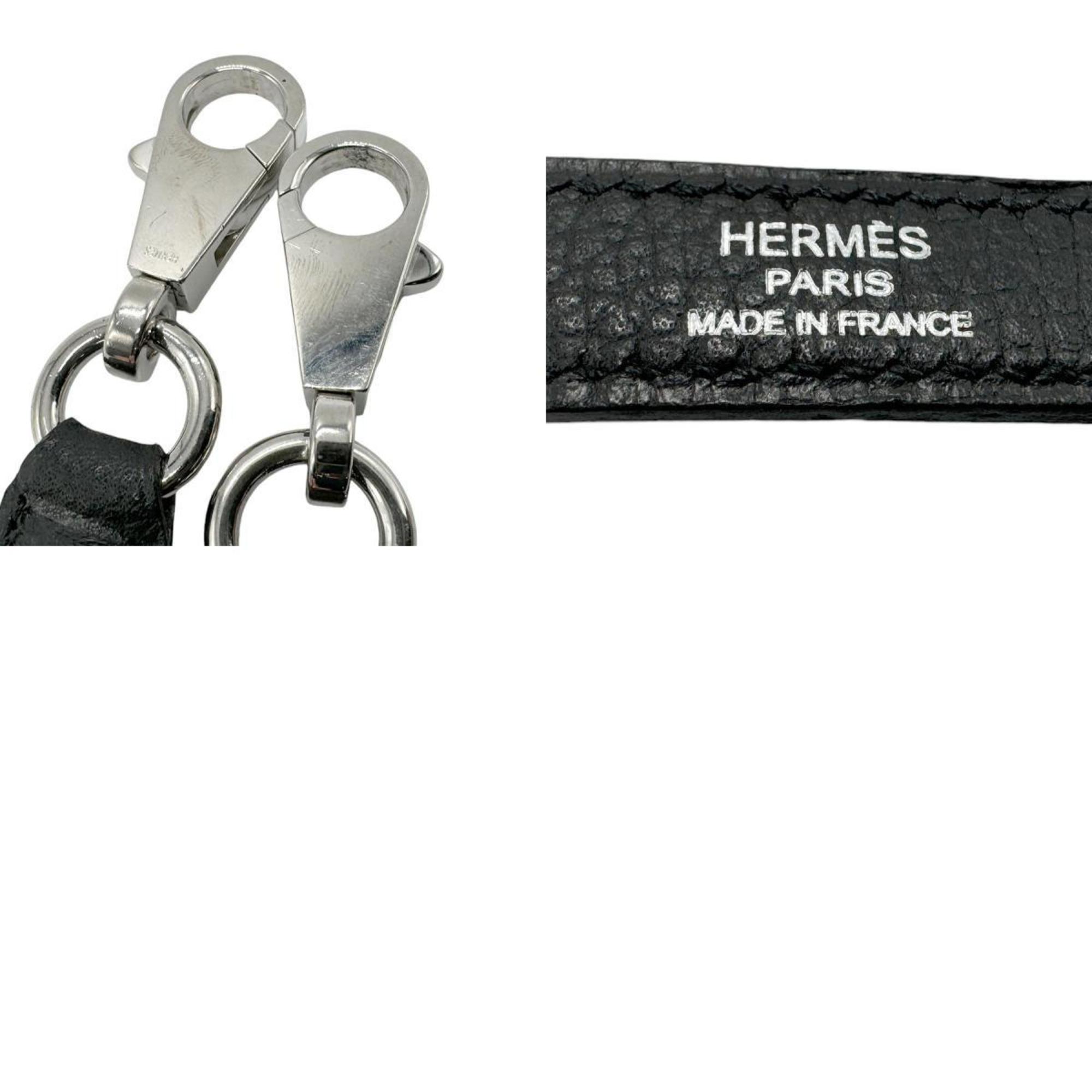 Hermes HERMES Shoulder Strap for Kelly/Bolide, Estimated Togo, Black, Silver, Men's/Women's z2722