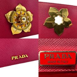 PRADA Shoulder Bag Leather Red Women's z2704