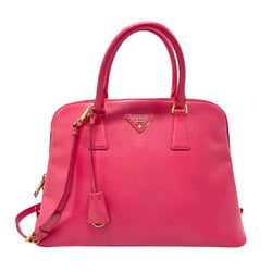 PRADA handbag shoulder bag leather pink ladies z2734