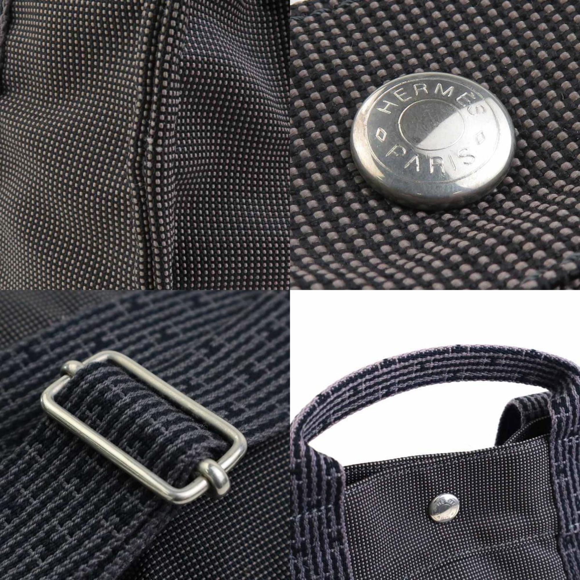 Hermes HERMES Backpack Air Line Canvas Dark Gray Silver Men's Women's e59471j