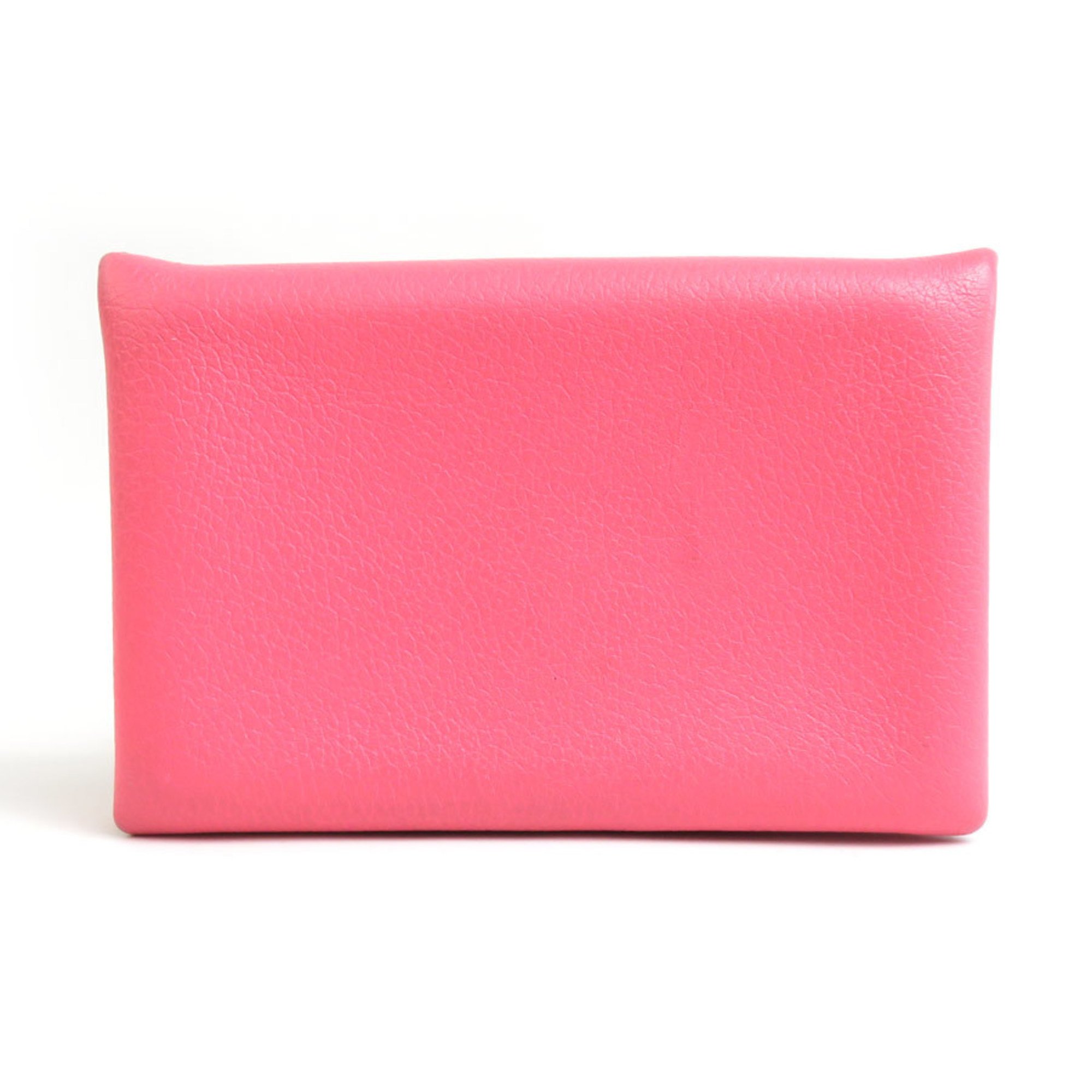 Hermes HERMES Business Card Holder/Card Case Calvi Leather Pink Women's e59501k