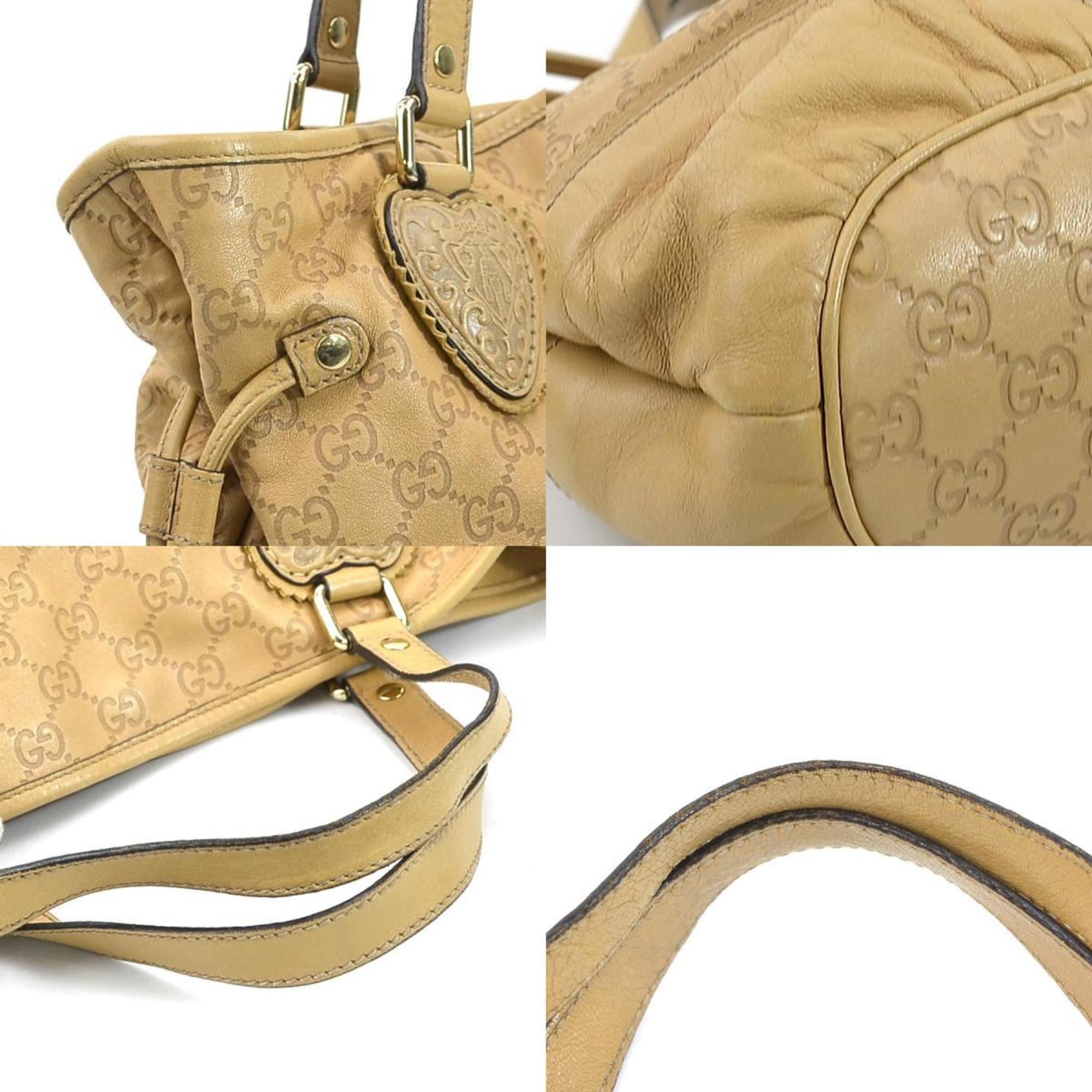 GUCCI handbag Guccissima leather beige light gold ladies 211955 e59453a