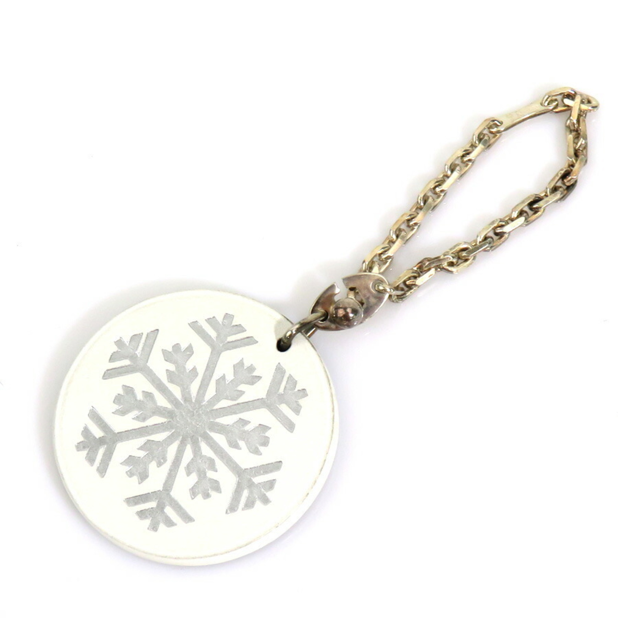 Hermes HERMES Charm Snowflake Leather Silver 925 White Gold Women's e59506a