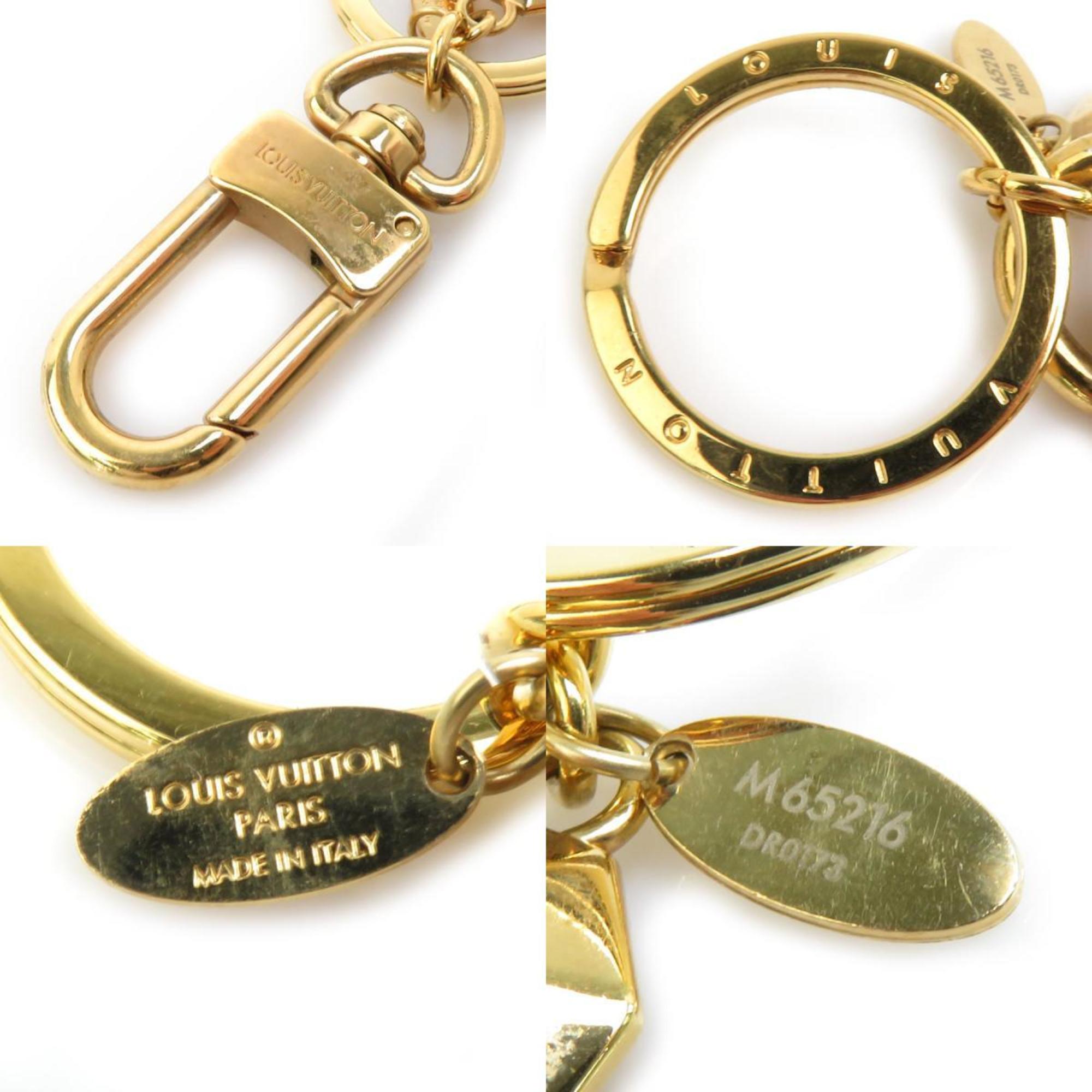 Louis Vuitton LOUIS VUITTON Key Ring Charm LV Facet Metal Gold Women's M65216 e59490a