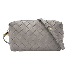 Bottega Veneta Shoulder Bag Intrecciato Leather Grey Gold Women's z2709