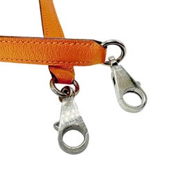 Hermes HERMES Shoulder Strap Chevre Mysore Orange Silver Men's Women's z2716