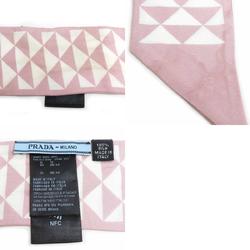 PRADA Scarf Muffler Ribbon Silk Pink Women's h30649a