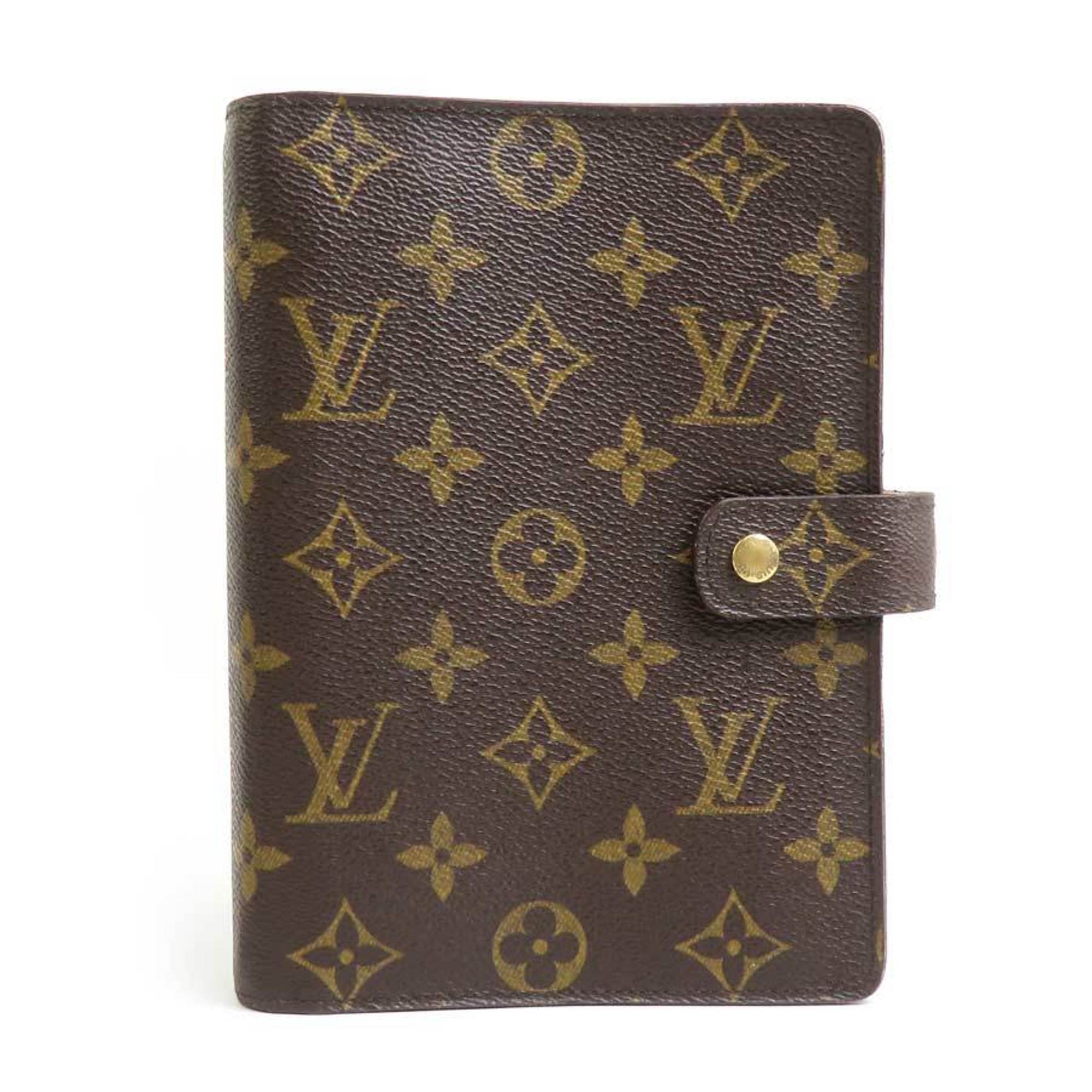 Louis Vuitton LOUIS VUITTON Notebook Cover Monogram Agenda MM Canvas Brown Gold Men's Women's e59498i