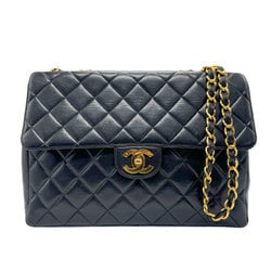 CHANEL Shoulder Bag Matelasse Leather Black Gold Women's z2685