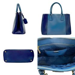 PRADA handbag shoulder bag leather blue ladies n0683