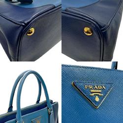 PRADA handbag shoulder bag leather blue ladies n0683