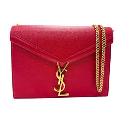 Saint Laurent SAINT LAURENT Shoulder Bag Leather Red Gold Women's 532750 z2737