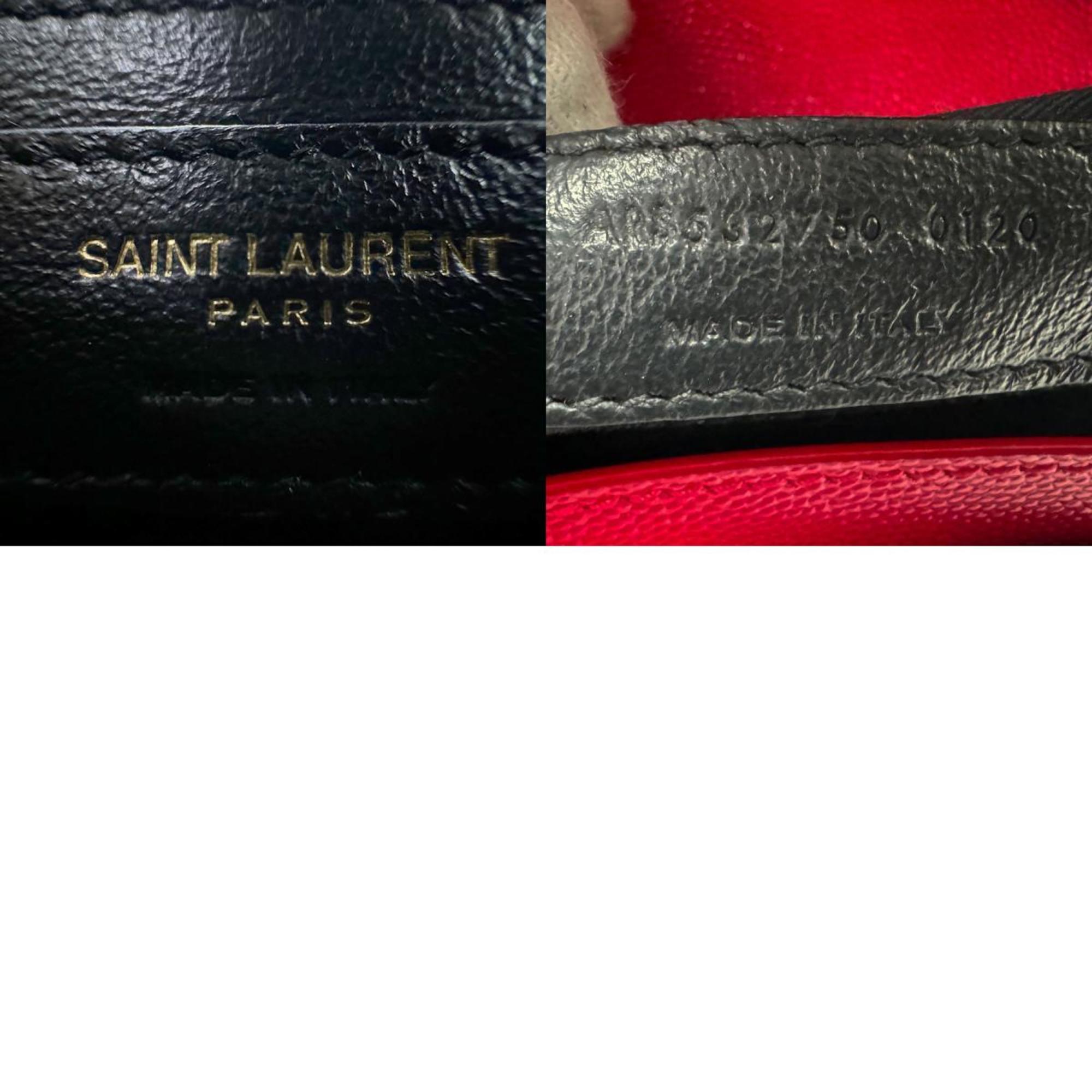 Saint Laurent SAINT LAURENT Shoulder Bag Leather Red Gold Women's 532750 z2737