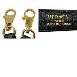 Hermes Shoulder Strap for Kelly/Bolide, Taurillon Clemence, Black, Gold, Women's, z2720