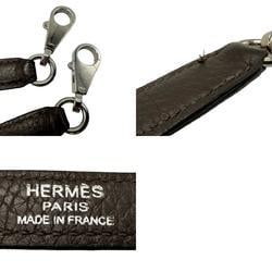 Hermes shoulder strap for Kelly and Bolide, Taurillon Clemence, chocolate, silver, men women, z2714