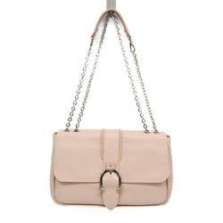 Longchamp Amazone L1358930 507 Women's Leather Shoulder Bag Pink Beige