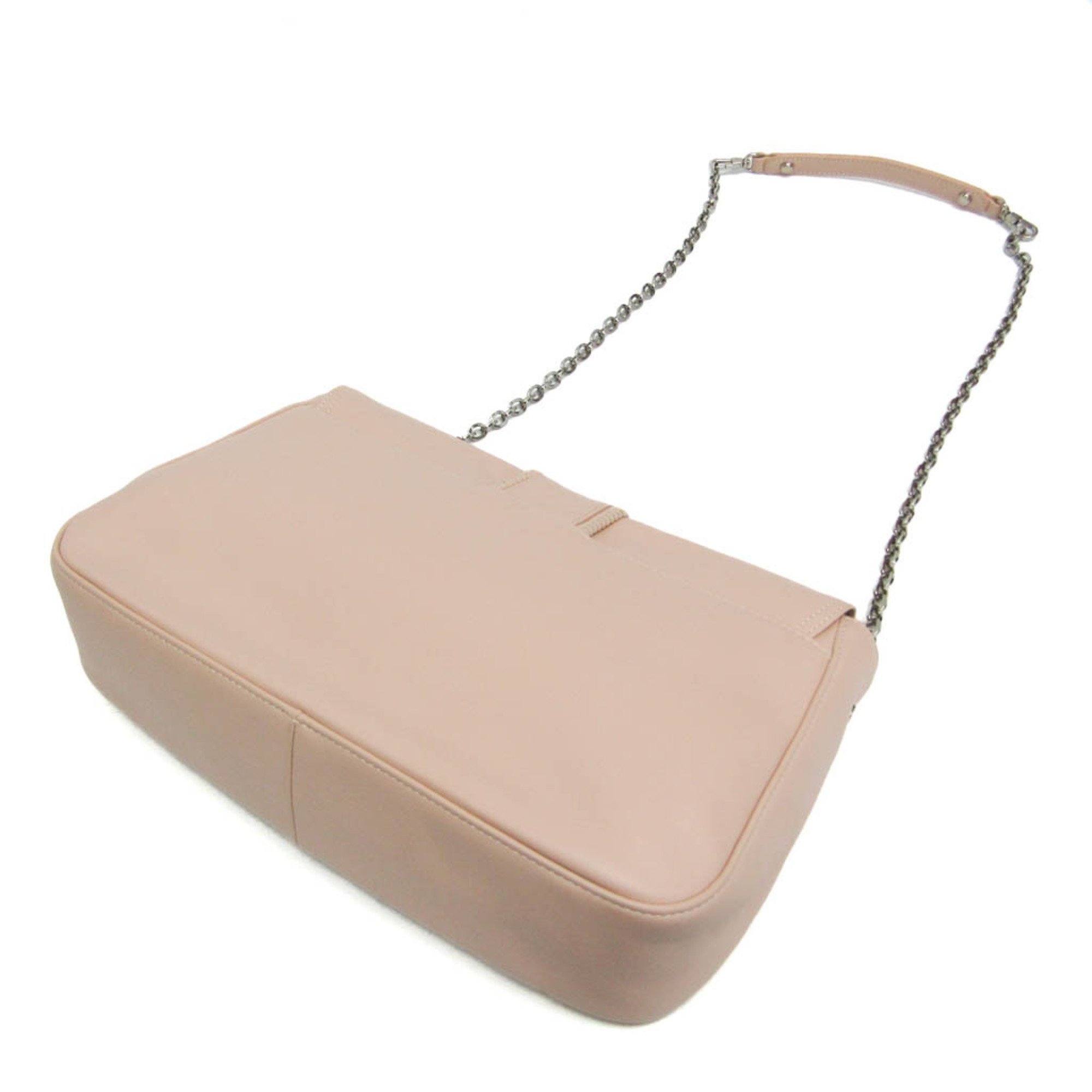 Longchamp Amazone L1358930 507 Women's Leather Shoulder Bag Pink Beige