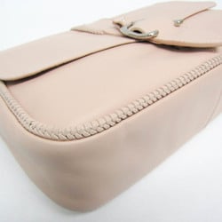 Longchamp Amazone L1358930 507 Women's Leather Shoulder Bag Pink Beige