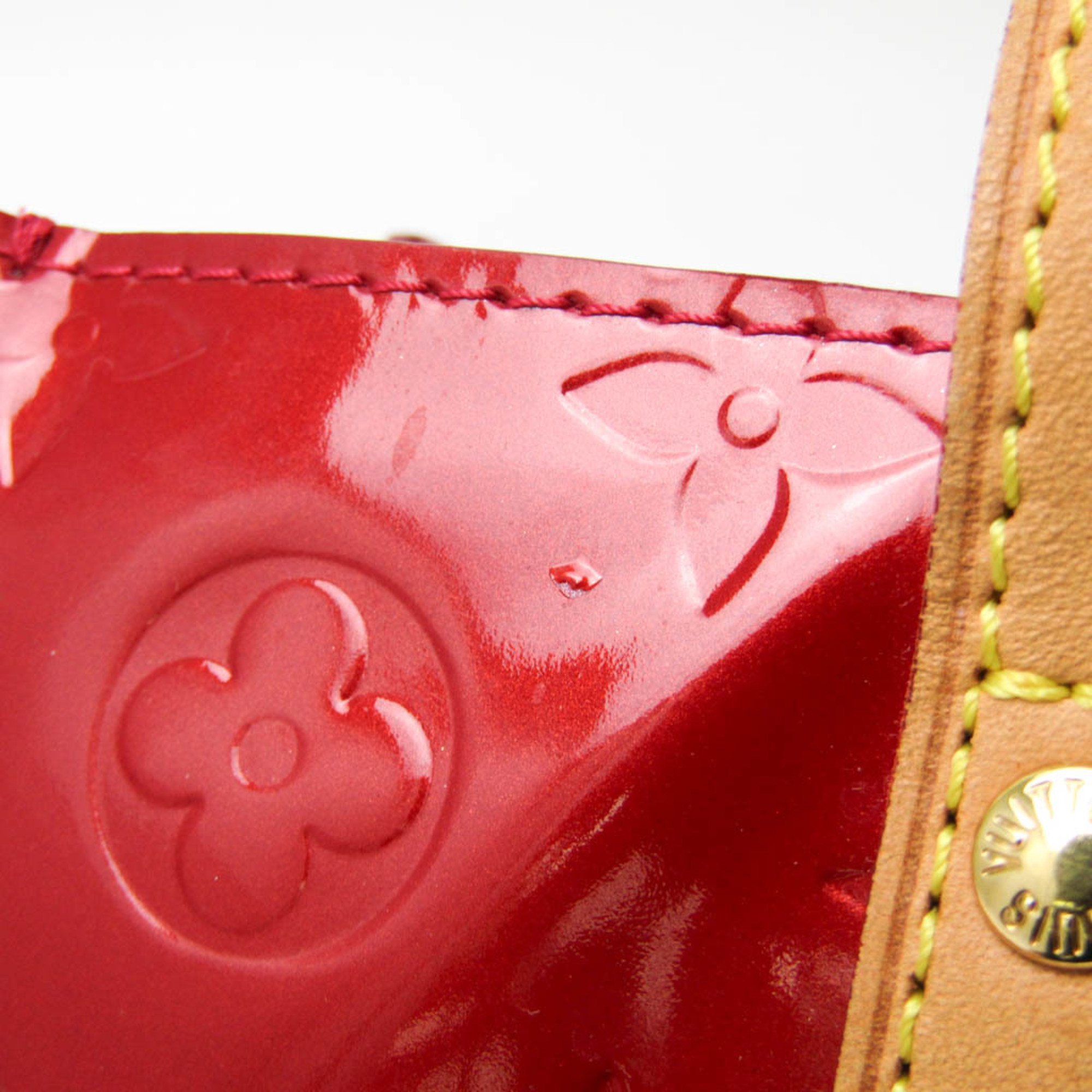 Louis Vuitton Monogram Vernis Reade PM M91990 Women's Handbag Pomme D'amour,Red Color