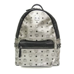 MCM Visetos MMK8AVE62CO001 Women's Leather Studded Backpack Black,Silver